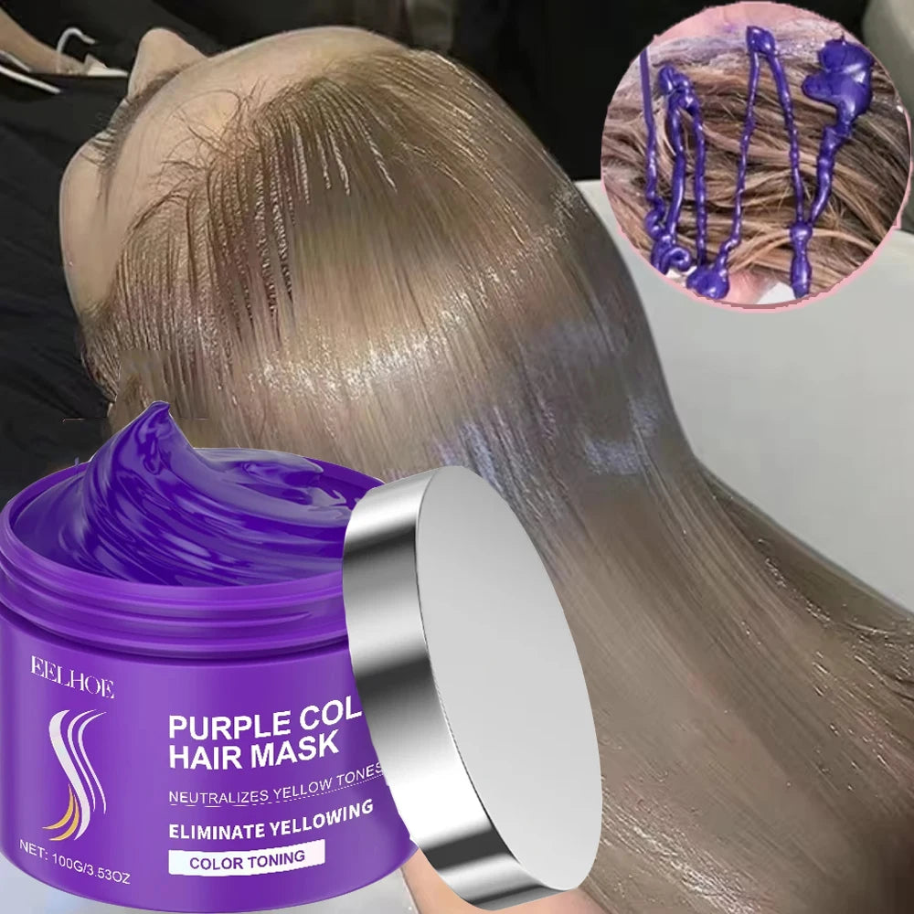 Purple Keratin Hair Mask for Dry Frizzy Hair