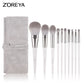 Silver Makeup Brushes Set
