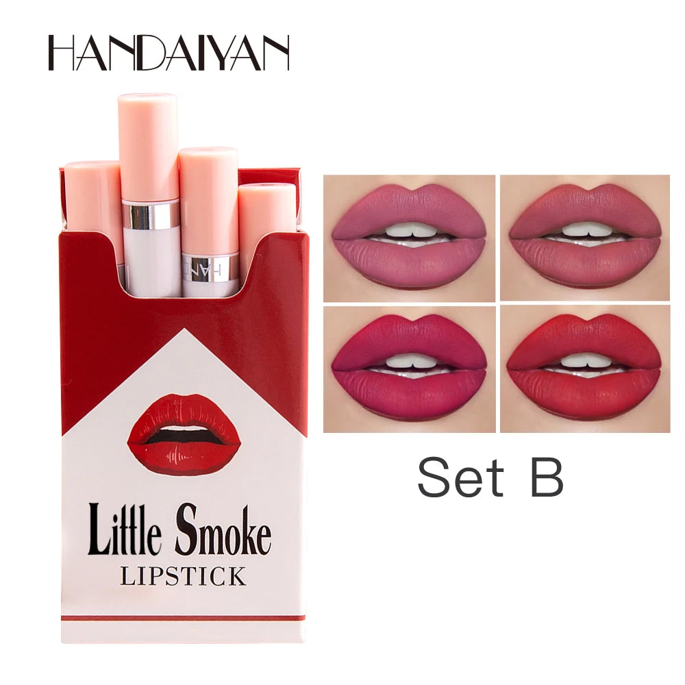 4PCS/Set Creative Cigarette Velvet Long Lasting Lipstick