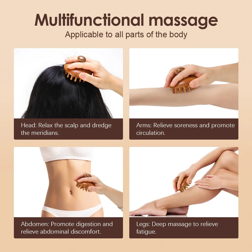 Wooden Anti-Static Massage Comb