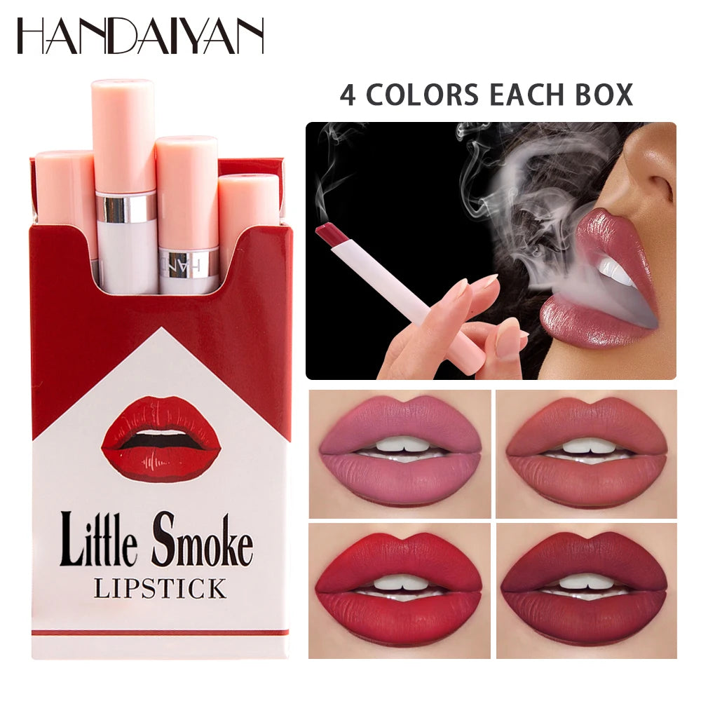 4PCS/Set Creative Cigarette Velvet Long Lasting Lipstick