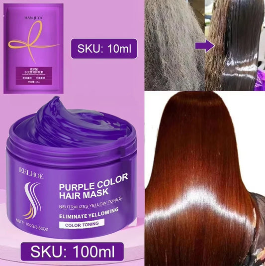 Purple Keratin Hair Mask for Dry Frizzy Hair