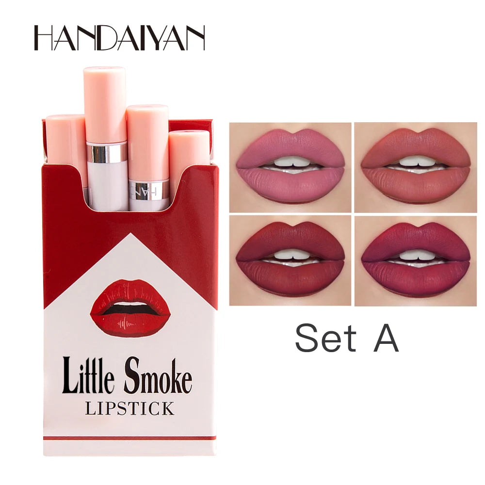 4PCS/Set Creative Cigarette Velvet Long Lasting Lipstick