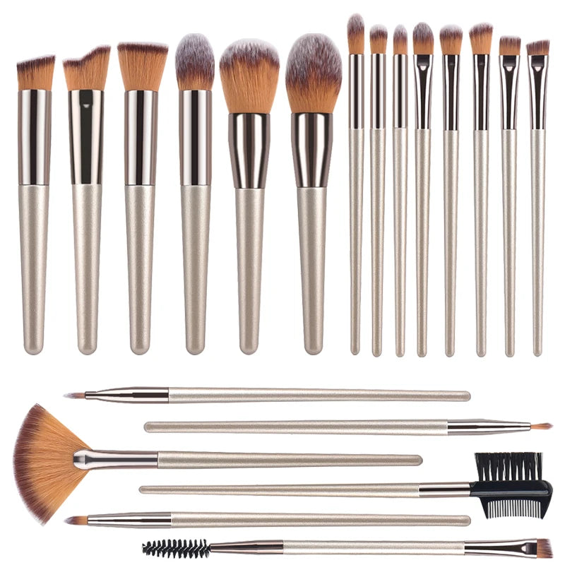 Champagne Makeup Brushes Set