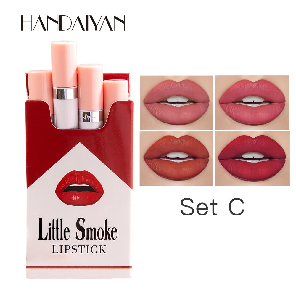 4PCS/Set Creative Cigarette Velvet Long Lasting Lipstick